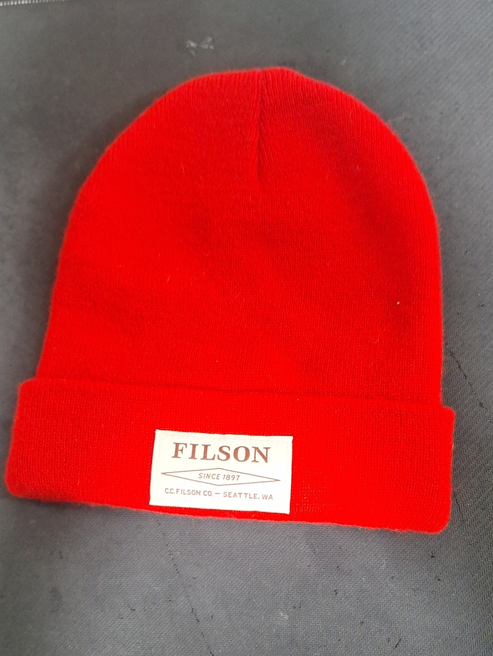 Filson Ballard Watch Cap Red Cuffed Beanie
